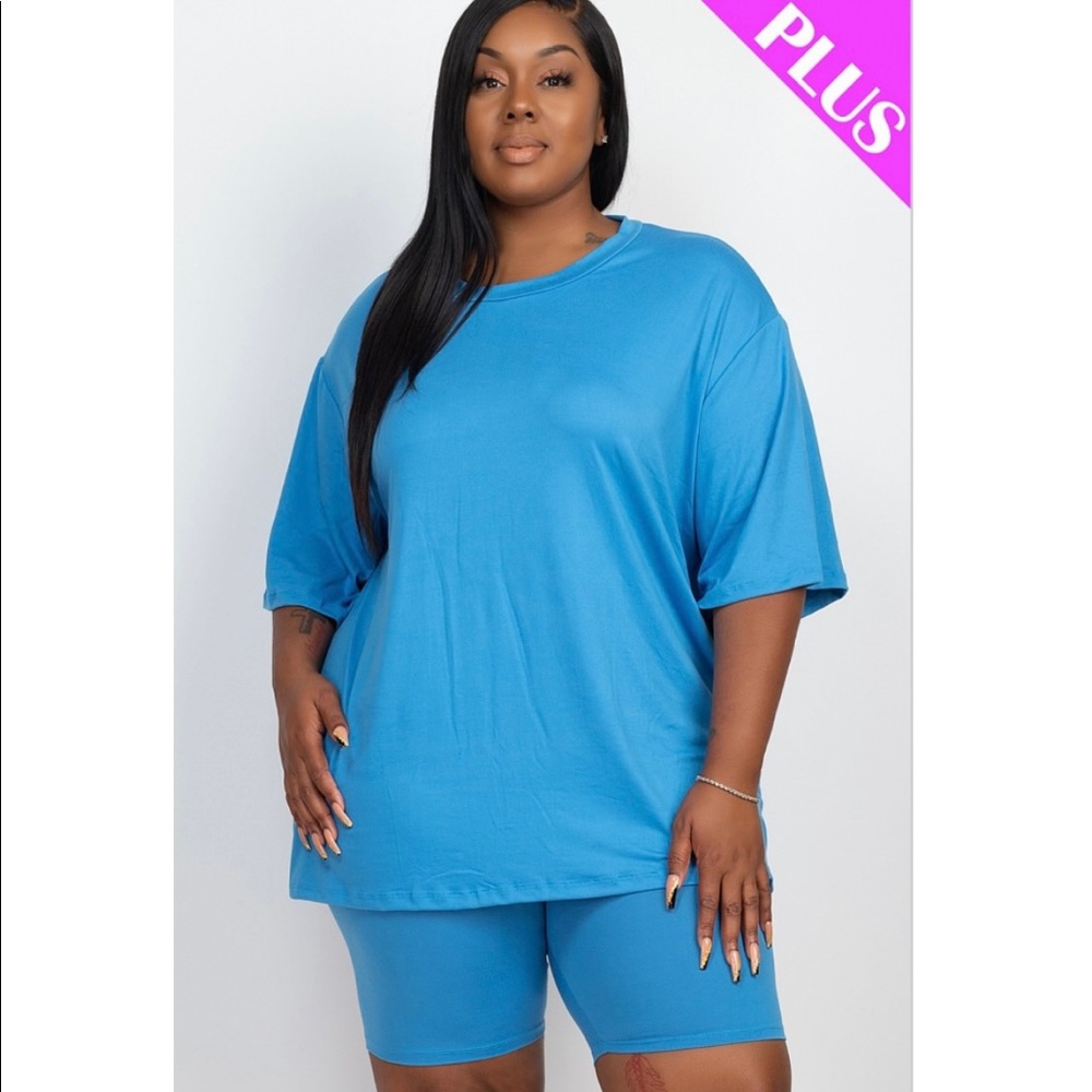 PLUS OVERSIZED SHIRT SHORTS SET!